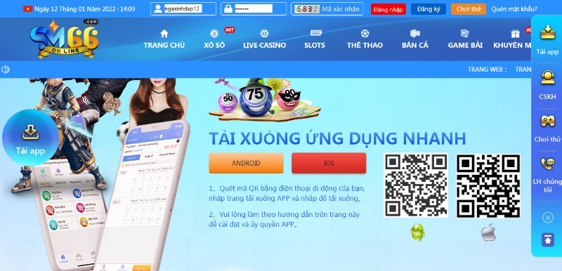 Tải App Sm66 chiến ngay